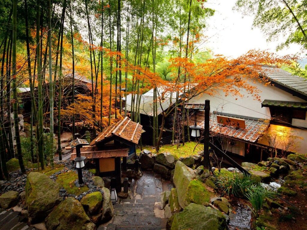 秘境　白川源泉　山荘　竹ふえ
